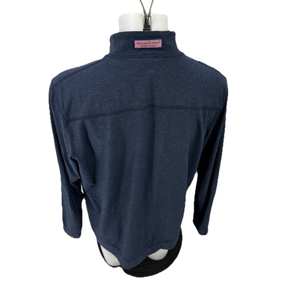 Vineyard Vines Large Men Edgartown Shep Shirt Navy Blue Snap Neck 6-1k - Picture 3 of 9